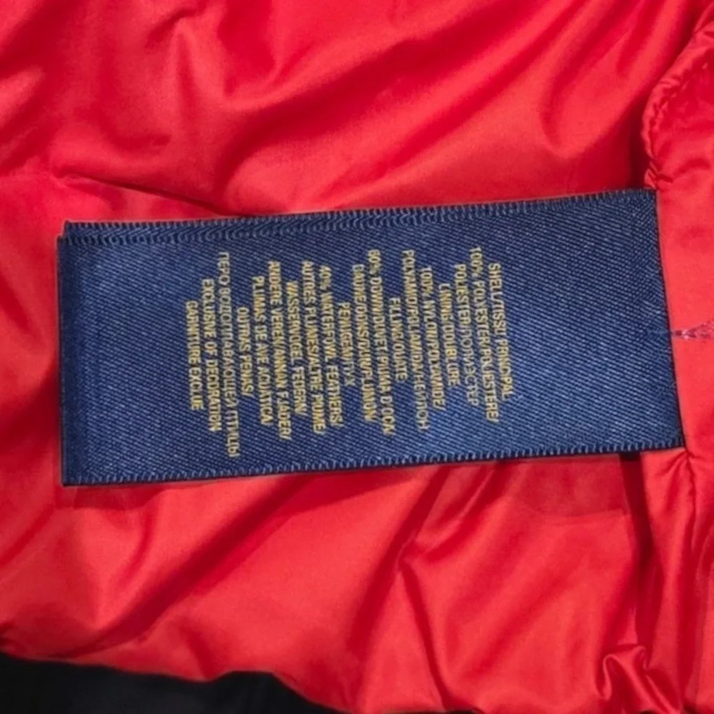 Polo Ralph Lauren Kids Puffer Jacket Navy Blue Red Down Fill Quilted 4/4T